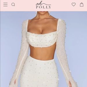 Oh Polly Embellished White skirt
